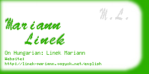 mariann linek business card